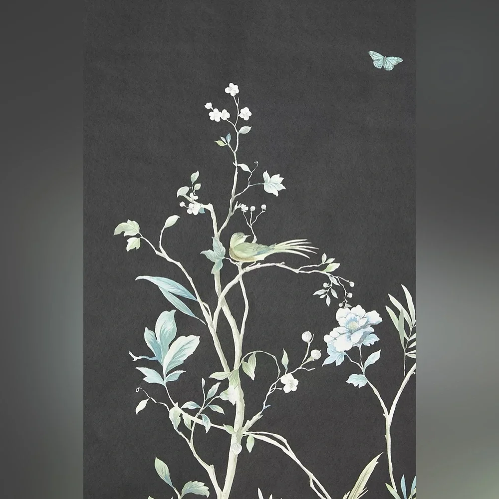 New Anthropologie Black Tropical Chinoiserie Wall Mural